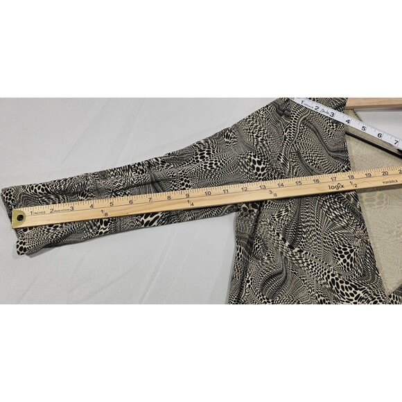 VTG Express Womens Wrap Dress Modal Knit 90s Y2K Fairy Grunge Animal Print Small - Picture 12 of 13